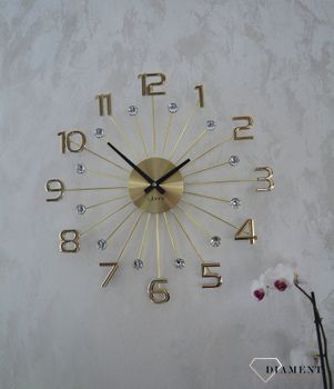 Zegar ścienny LAVVU CRYSTAL Sun LCT1231 ✅ Nowoczesny zegar na ścianę w kolorze złotym (4).JPG