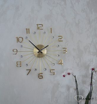 Zegar ścienny LAVVU CRYSTAL Sun LCT1231 ✅ Nowoczesny zegar na ścianę w kolorze złotym (5).JPG