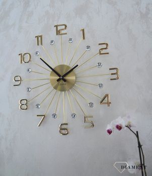 Zegar ścienny LAVVU CRYSTAL Sun LCT1231 ✅ Nowoczesny zegar na ścianę w kolorze złotym (7).JPG