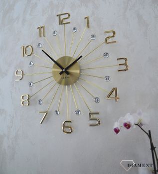 Zegar ścienny LAVVU CRYSTAL Sun LCT1231 ✅ Nowoczesny zegar na ścianę w kolorze złotym (8).JPG