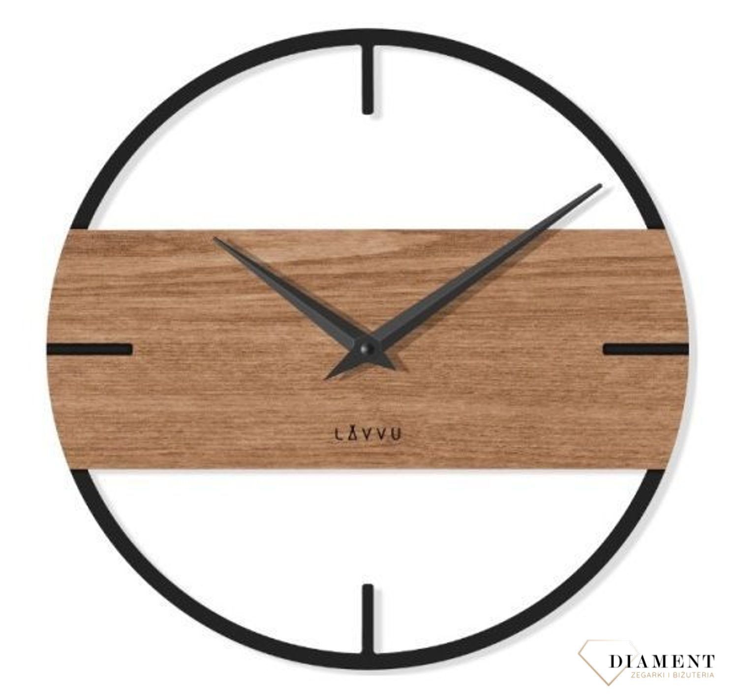 Zegar ścienny okrągły do salonu drewniany LCT4010.jpg