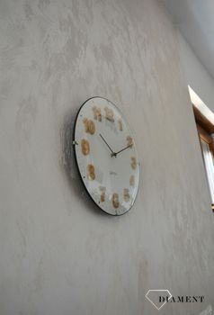 Zegar ścienny okrągły Lavvu szklany LCT4030 ✅ Zegar ścienny okrągły w szklanej formie z wyraźnymi drewnianymi cyframi ✅  (6).JPG