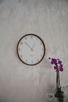 Zegar ścienny okrągły drewniany z białą tarczą 35 cm bez szkła LCT4061 🕰 Zegar ścienny wykonany z drewna w okrągłej obudowie 🕰 (3).JPG