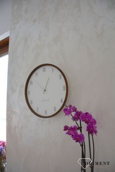 Zegar ścienny okrągły drewniany z białą tarczą 35 cm bez szkła LCT4061 🕰 Zegar ścienny wykonany z drewna w okrągłej obudowie 🕰 (5).JPG