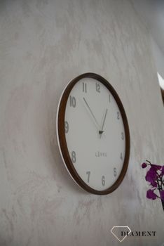 Zegar ścienny okrągły drewniany z białą tarczą 35 cm bez szkła LCT4061 🕰 Zegar ścienny wykonany z drewna w okrągłej obudowie 🕰 (8).JPG