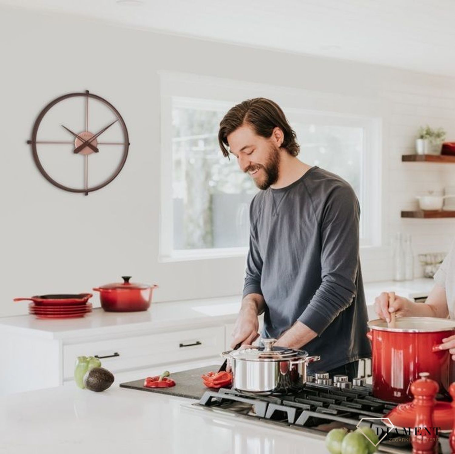 Zegar na ścianę Studio drewno, metal LAVVU LCT4081 (2).jpg