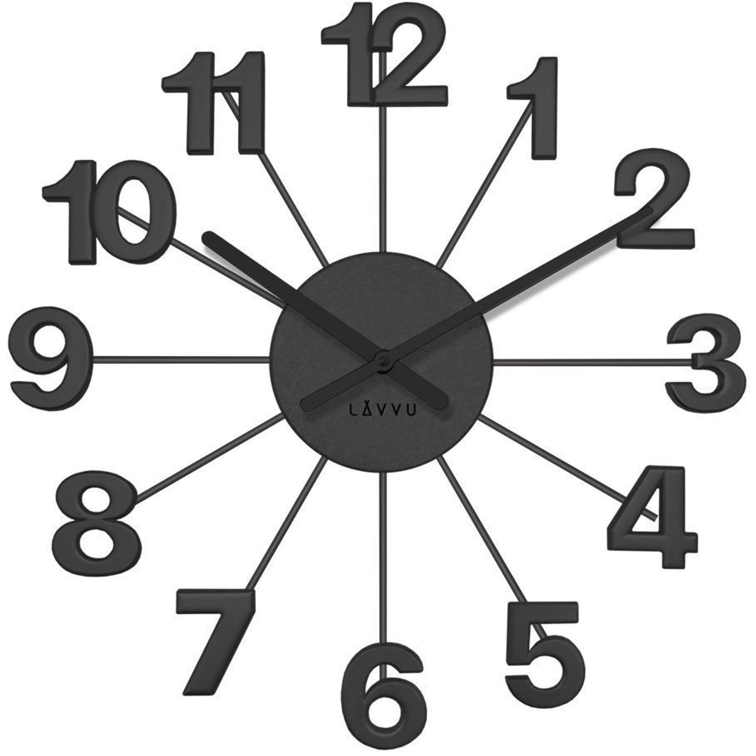 Czarny zegar ścienny LAVVU LCT5001- 42 cm.jpg