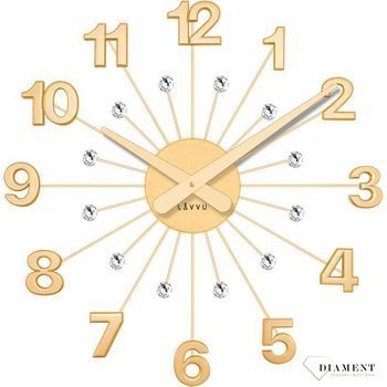 Zegar naścienny LAVVU Design LCT5012.  Nowoczesne zegary online. Zegary z darmową dostawą. Złoty duży zegar. Pomysł na prezent. Zegar na ścianę na baterię. Nowoczesny zegar na ścianę do salonu..jpg