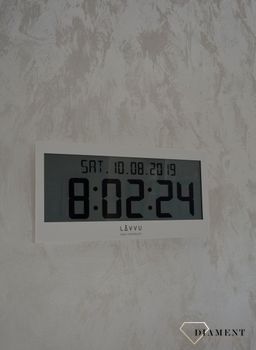 Zegar cyfrowy sterowany falą radiową LAVVU biały LCX0010 ✅ Zegar cyfrowy w białym kolorze w prostokątnej obudowie ✅ (13).JPG