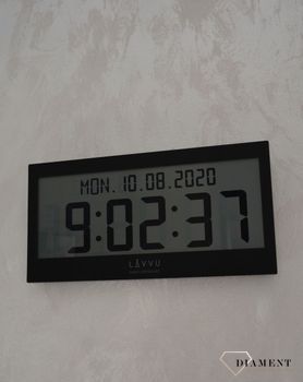 Zegar cyfrowy sterowany falą radiową LAVVU czarny LCX0011. ✅ Zegar cyfrowy w czarnym kolorze w prostokątnej obudowie ✅ (4).JPG