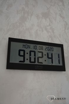 Zegar cyfrowy sterowany falą radiową LAVVU czarny LCX0011. ✅ Zegar cyfrowy w czarnym kolorze w prostokątnej obudowie ✅ (5).JPG
