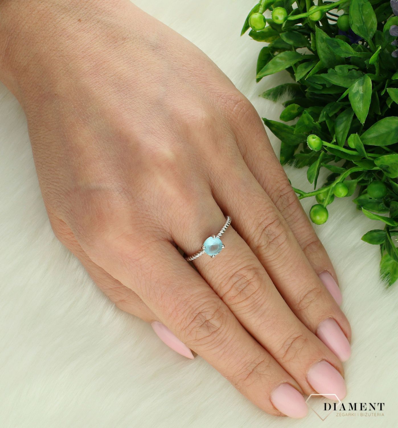 Srebrny pierścionek damski 925 z turkusową cyrkonią LGPZ0003 (2).jpg