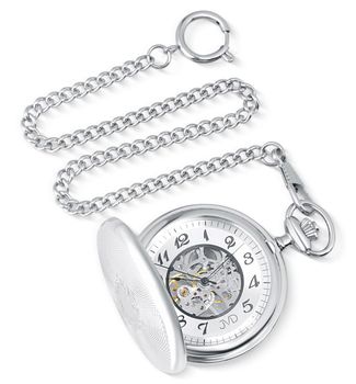 Zegarek męski kieszonkowy JVD LK16 ze stalową kopertą, szkłem mineralnym hartowanym i mechanicznym mechanizmem P2650-S. Elegancki zegarek kieszonkowy z cyframi arabskimi, 1.jpg