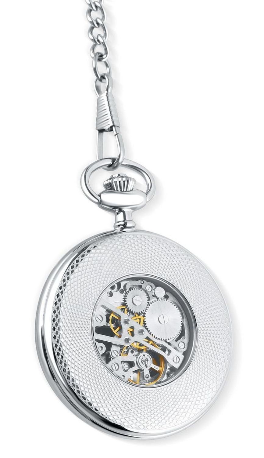 Zegarek męski kieszonkowy JVD LK16 ze stalową kopertą, szkłem mineralnym hartowanym i mechanicznym mechanizmem P2650-S. Elegancki zegarek kieszonkowy z cyframi arabskimi, 1.jpg