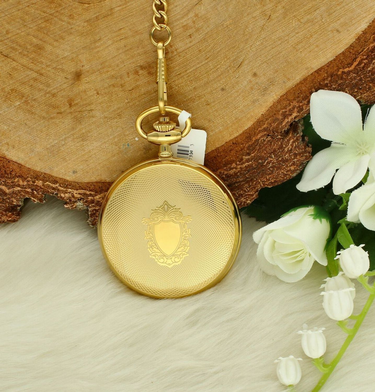 Zegarek męski pozłacany JVD LK17 ze stalową kopertą z powłoką PVDIPGold, szkłem mineralnym hartowanym i mechanicznym mechanizmem P2650-S. Elegancki zegarek kieszonkowy z cyframi arabskimi.1.jpg