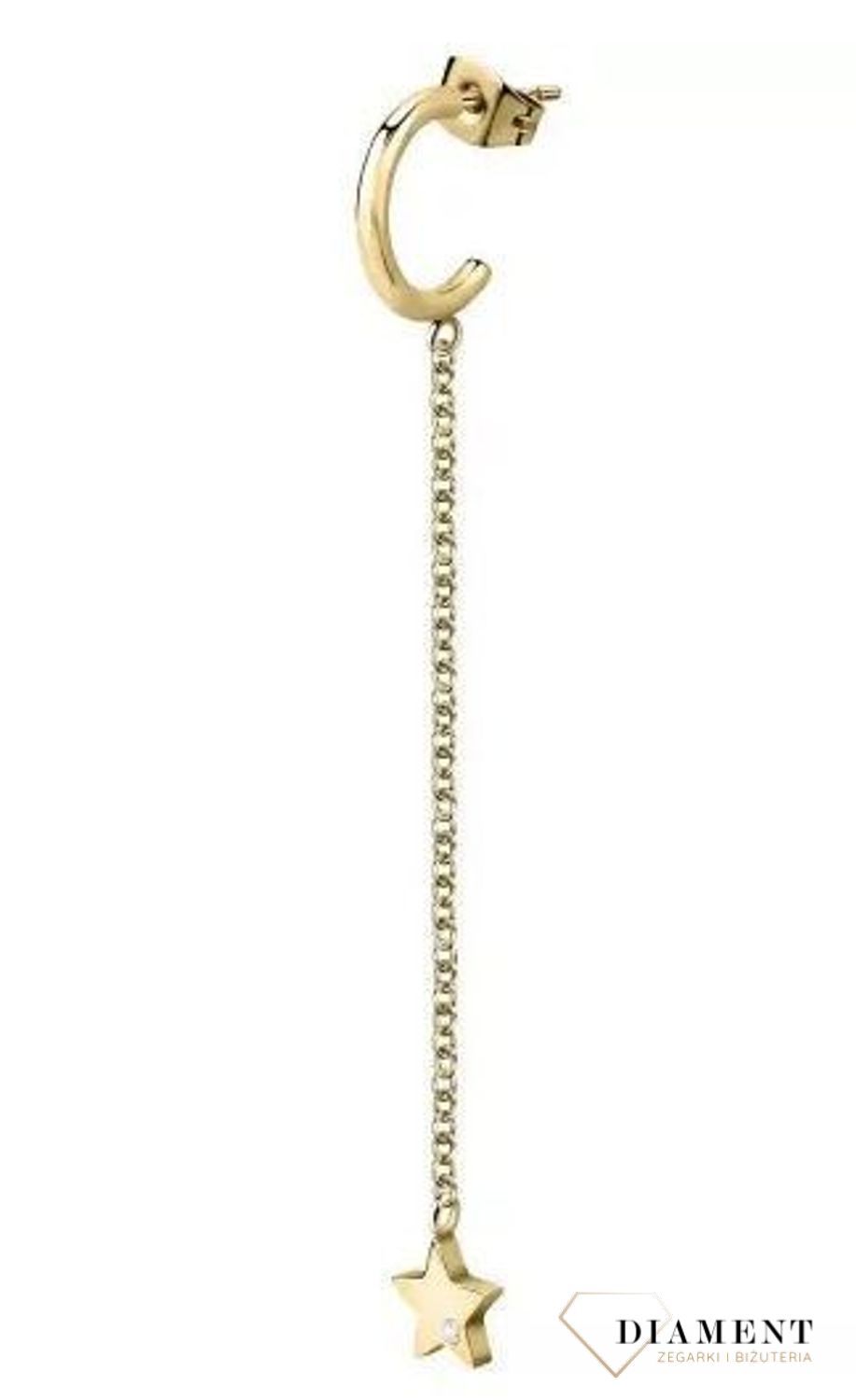 Kolczyk pozłacany gwiazdka na łańcuszku LA PETITE STORY LPS02ARQ167.jpg