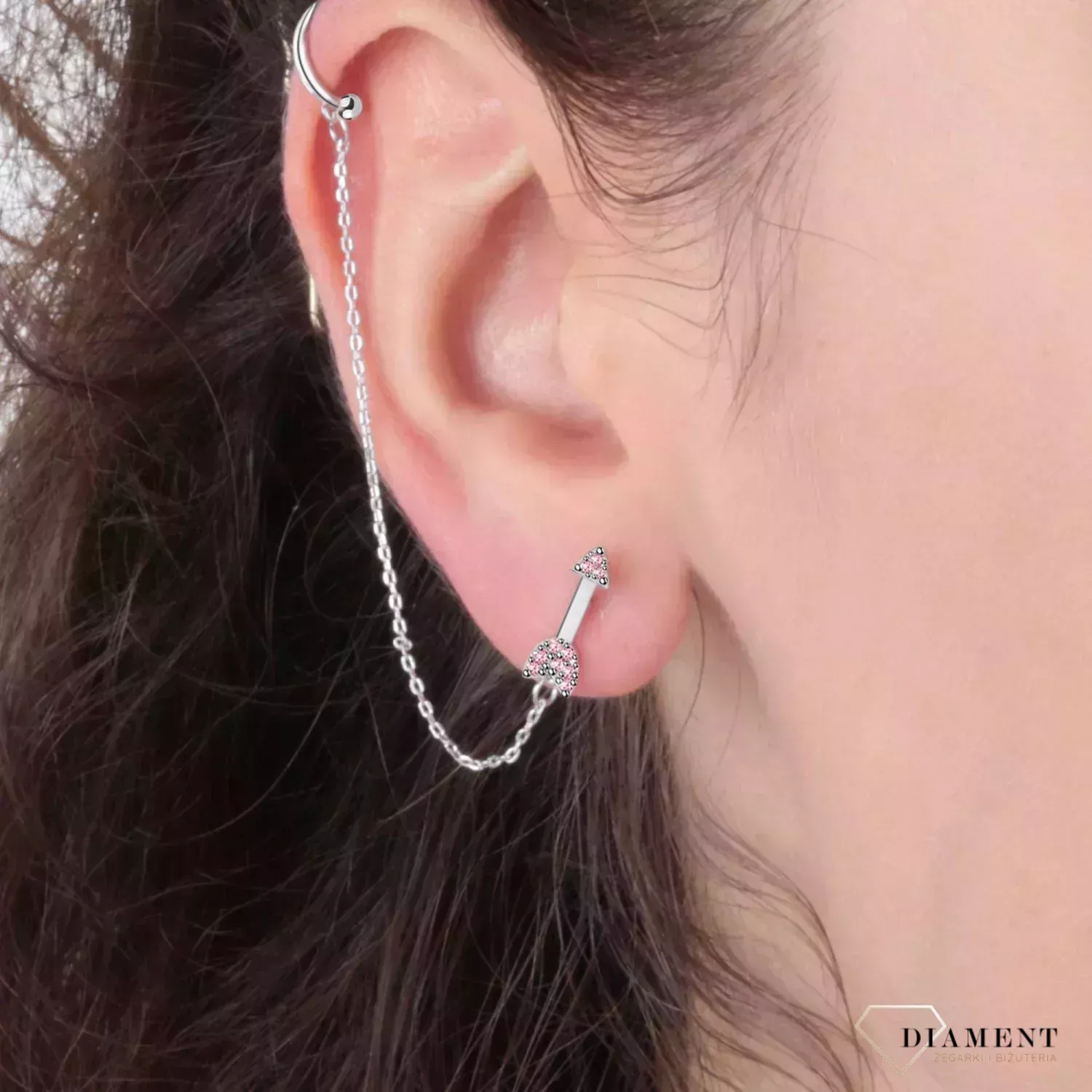 Kolczyk strzała z fioletowymi cyrkoniami La Petite Story LPS02ARQ97.webp