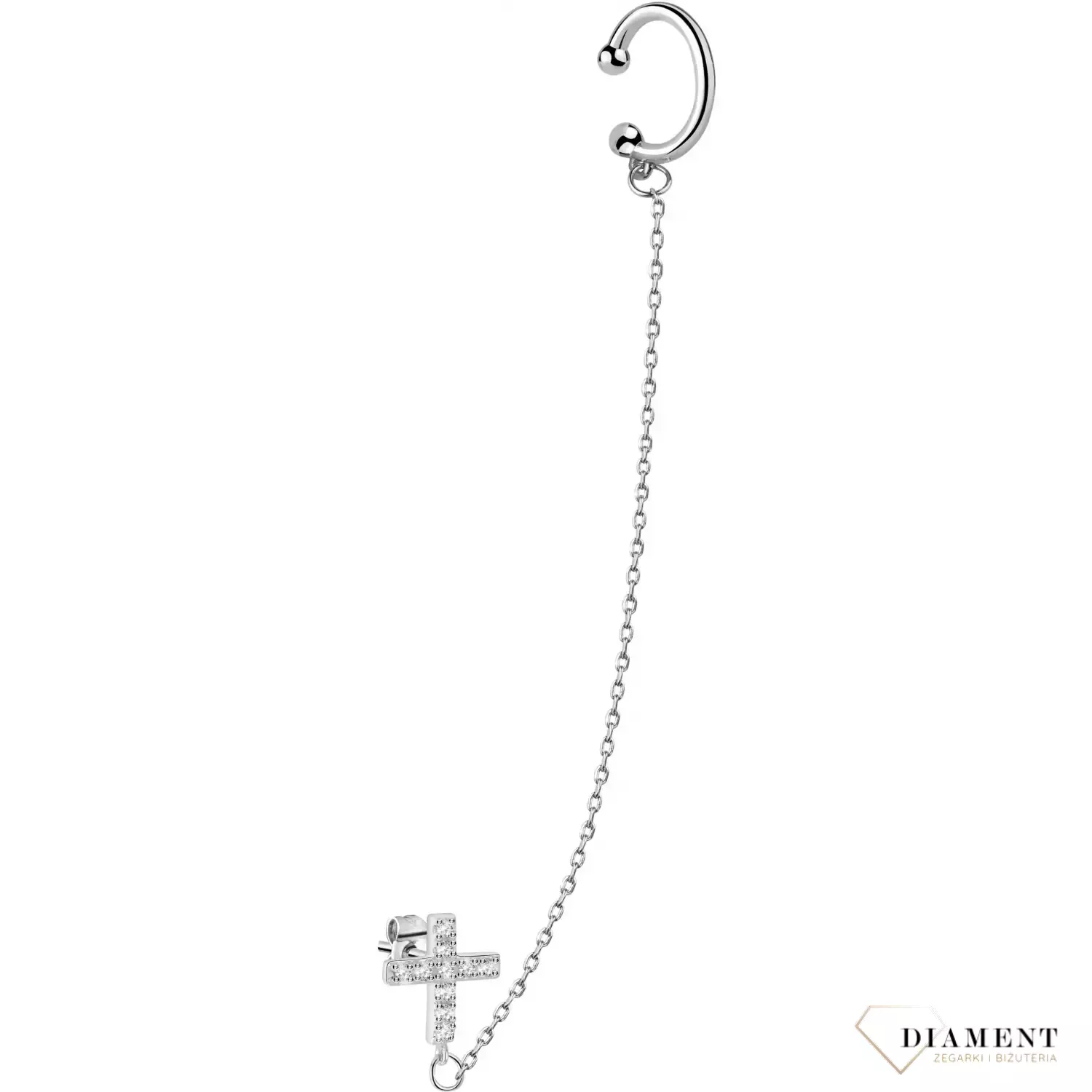 Kolczyk krzyżyk z cyrkoniami La Petite Story LPS02ARQ99 2.webp