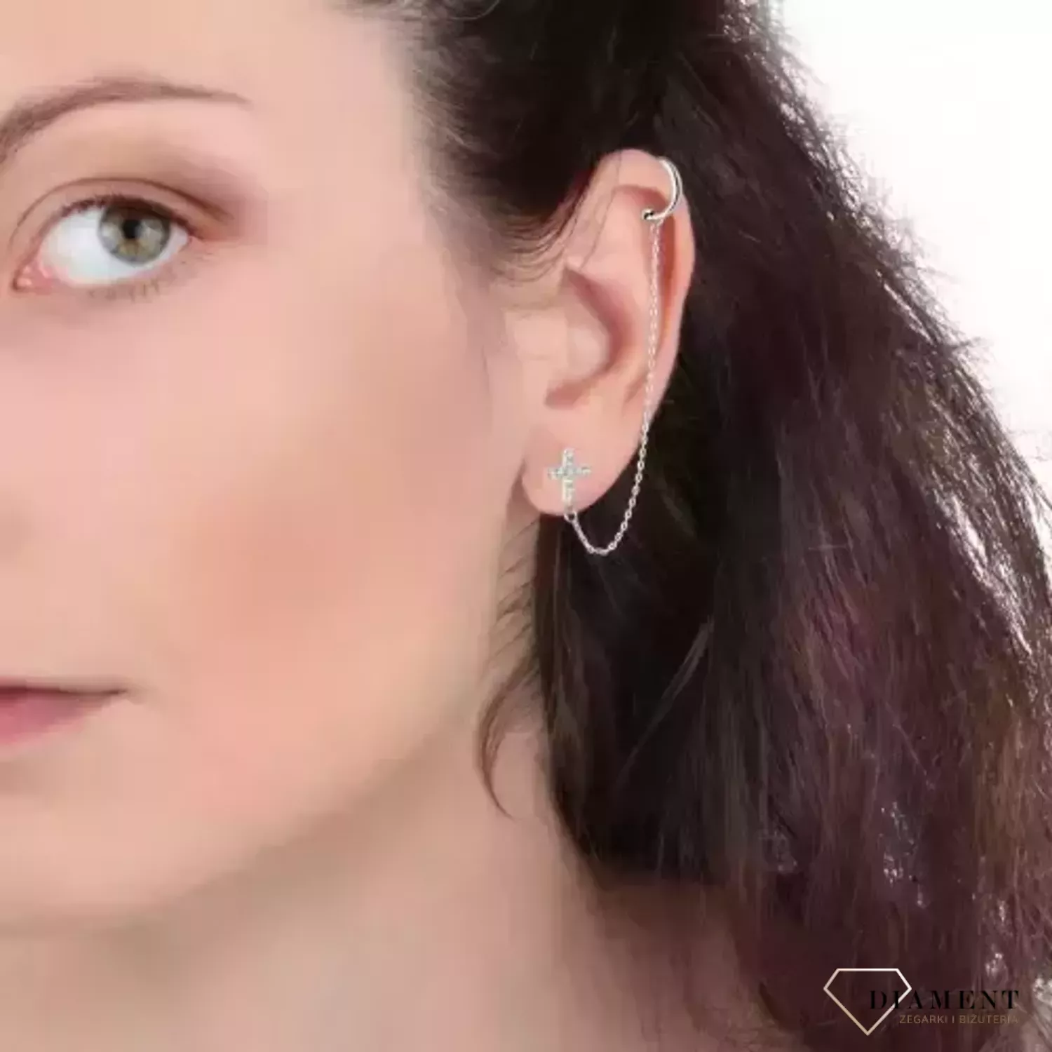 Kolczyk krzyżyk z cyrkoniami La Petite Story LPS02ARQ99 2.webp