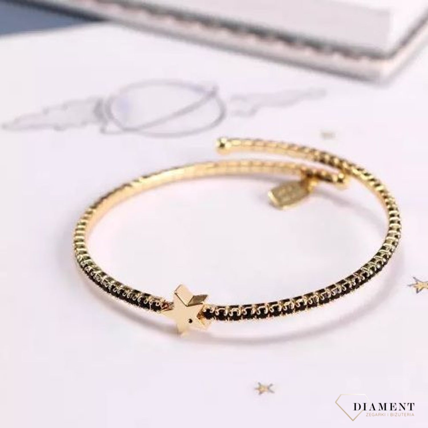 Bransoletka damska pozłacana złota gwiazdka LA PETITE STORYv.jpg