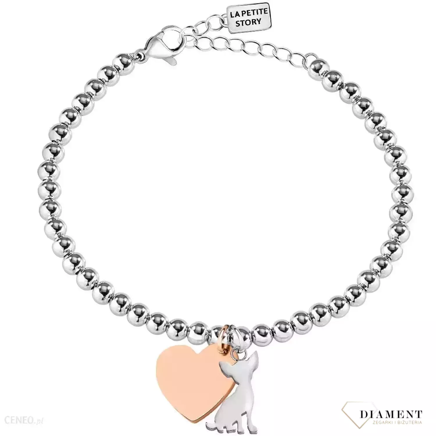 Bransoletka damska z charmsami La Petite Dog&Kitty Jewel  LPS05AQI01 c.webp