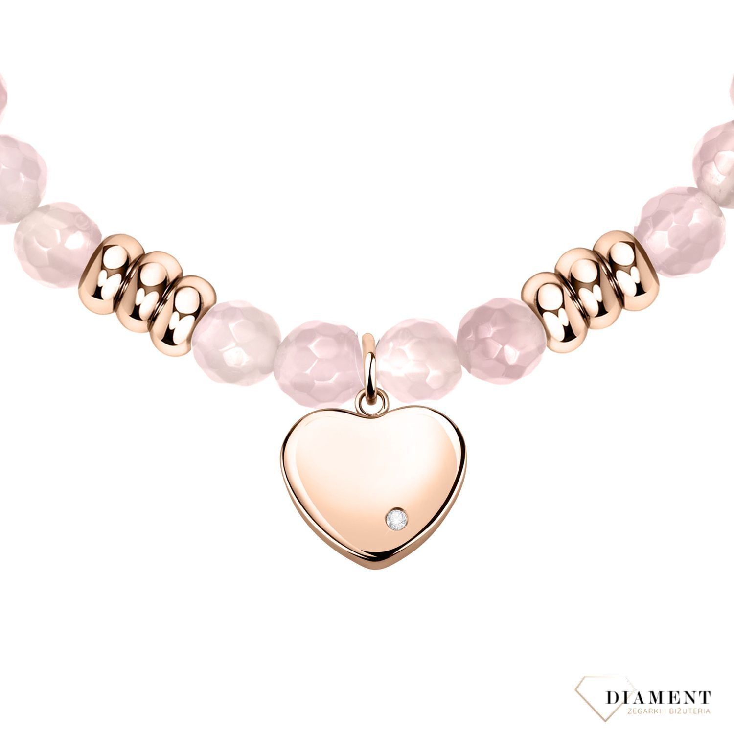 Bransoletka damska koraliki kwarc różowy LA PETITE STORY LPS05ATA18. Bransoletka damska w eleganckim stylu, składa się z kamieni naturalnych w kolooni (3).jpg