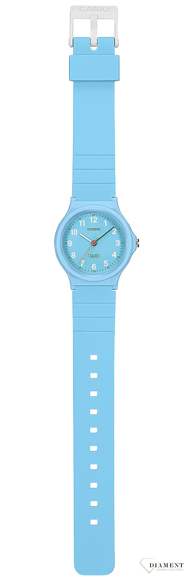 Zegarek Casio Classic na pasku LQ-24B-2BEF błękitny. Niebieski mały zegarek. Minimalistyczny zegarek Casio. Tani zegarek Casio. Zegarek dziecięcy. Kolorowy zegarek Błękitny. Zegarek z cyframi. CASIO Collection STANDARD. Zeg1.jpg