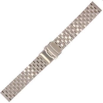 Elegancka bransoleta stalowa do zegarka LAVVU LS1BS22 o szerokości 22 mm i długości 18,5 cm. Srebrna, uniwersalna, wykonana ze stali nierdzewnej z solidną klamerką. Idealna do zegarków klasycznych i smartwatchy.1.jpg