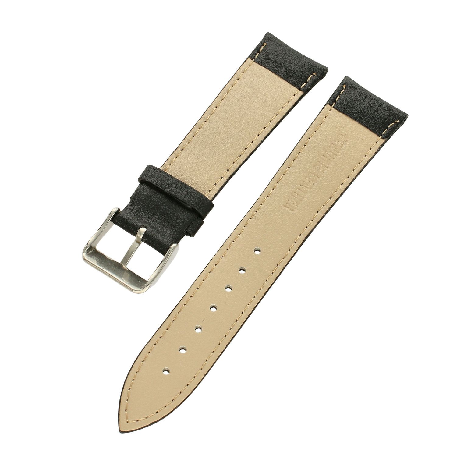 Pasek do zegarka czarny skórzany LSAUB21 21mm ⌚.jpg