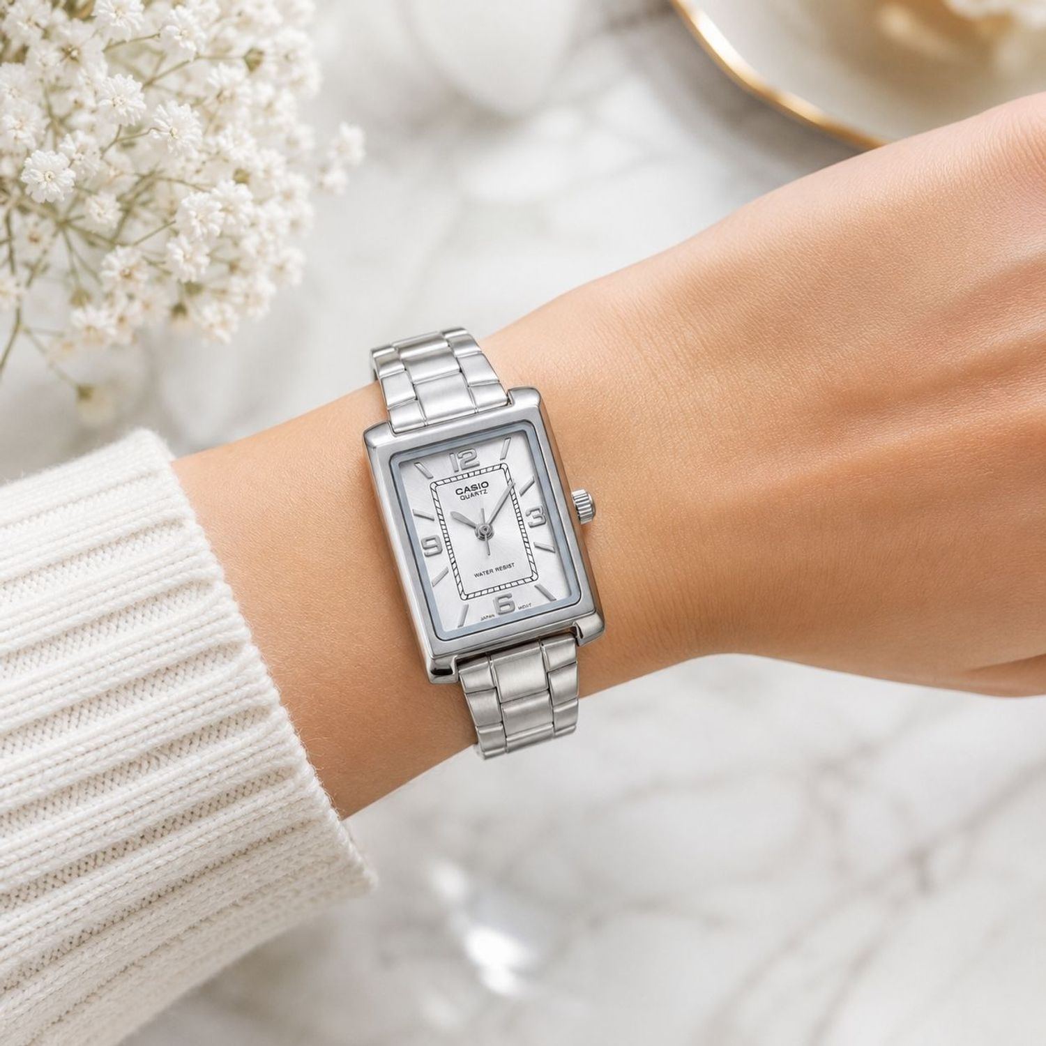 Zegarek Casio LTP-1234PDD-7AEF zegarek damski srebrny na bransolecie.jpg