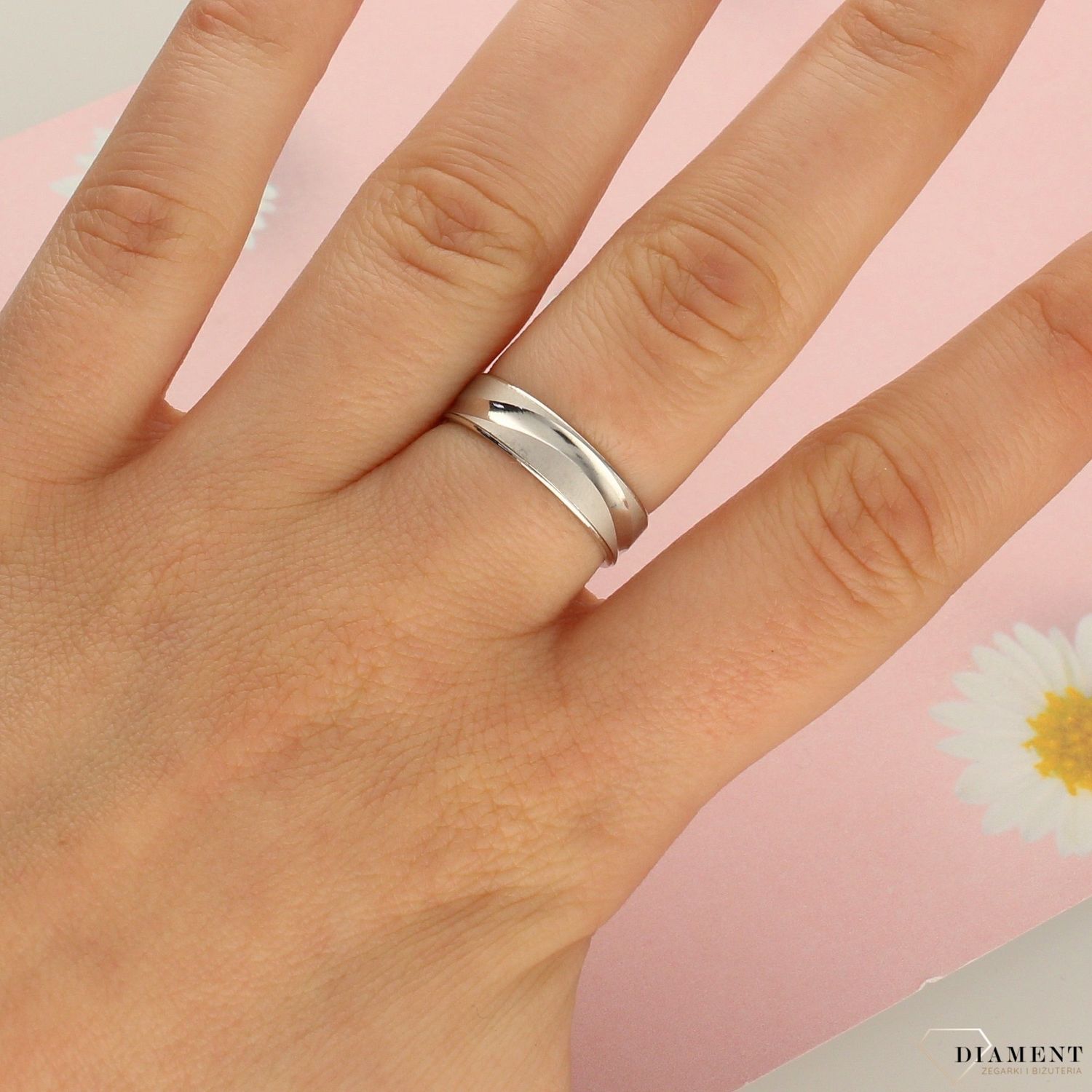 Srebrna obrączka fala matowe 5 mm srebro 925 LUX07 (1).jpg