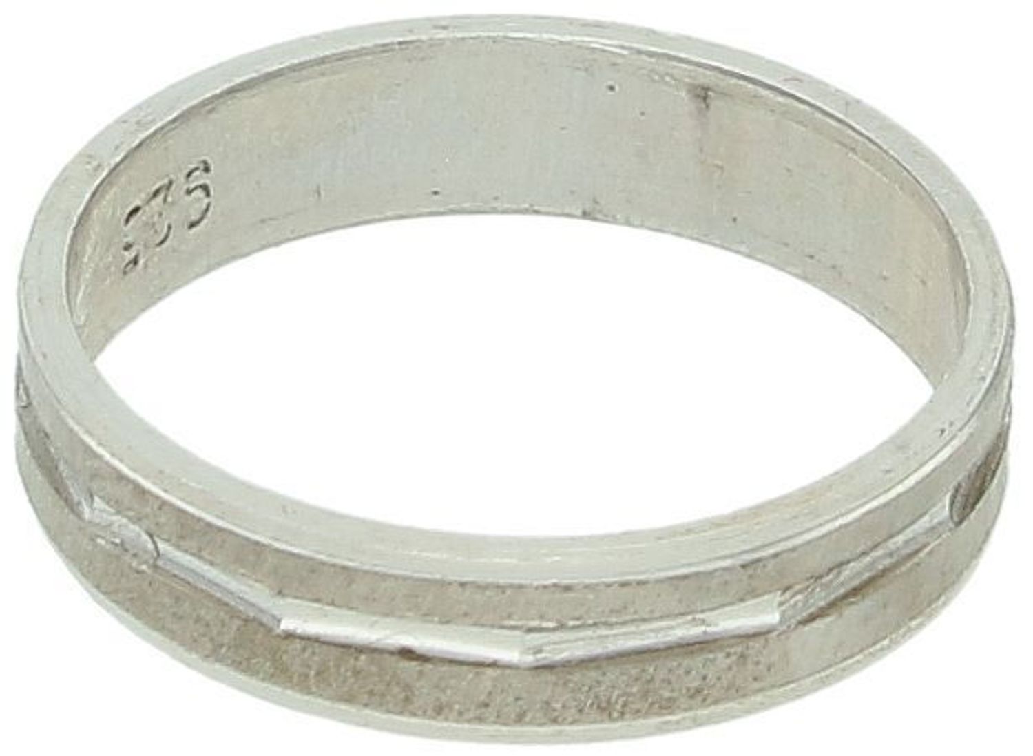 Obrączka Damska Srebrna LUX42 – Satynowa z Cięciem, Srebro 925, 4 mm.jpg