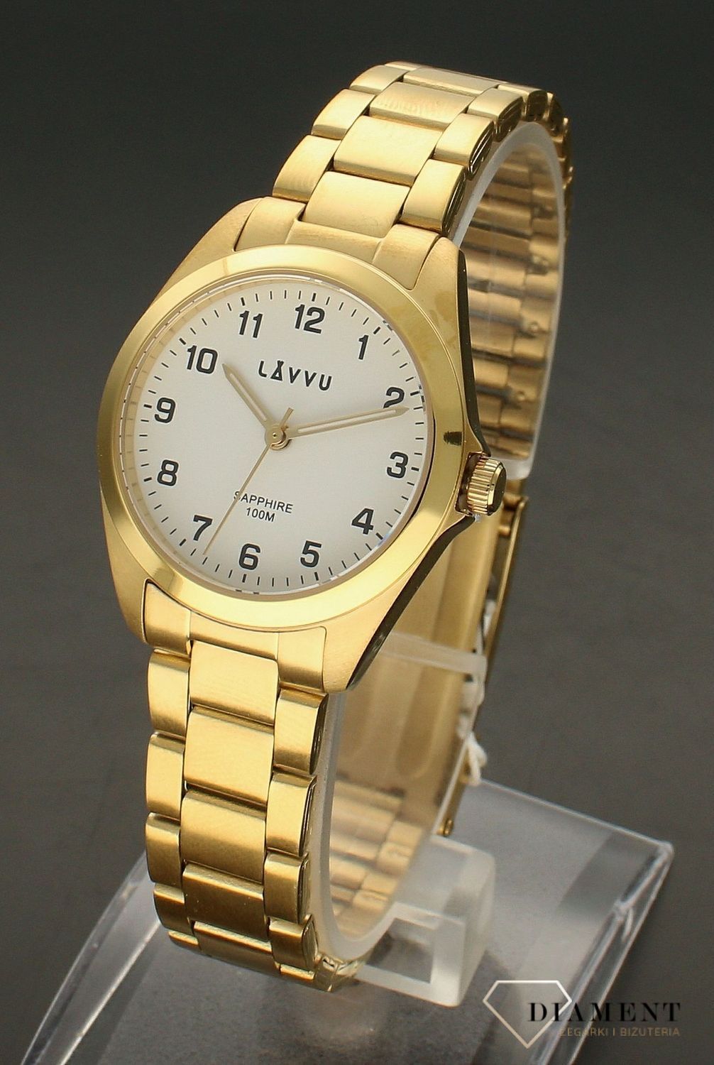 Zegarek damski tytanowy na bransolecie w kolorze złota LWL5051.png