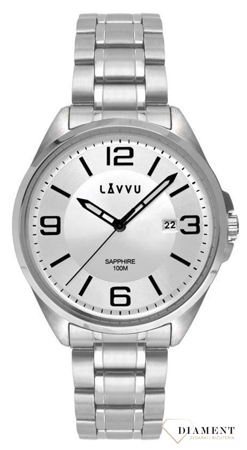 Zegarek męski ze szkłem szafirowym ​LAVVU HERNING Silver.jpg