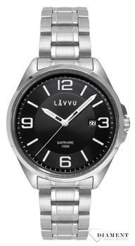 Zegarek męski ze szkłem szafirowym ​LAVVU HERNING Black.jpg