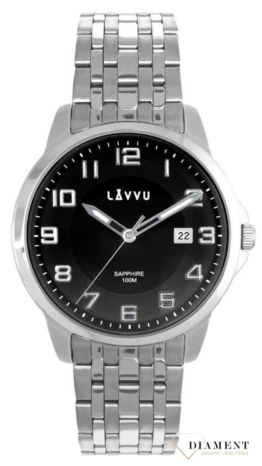 Zegarek ze szkłem szafirowym ​LAVVU NARVIK Black.jpg