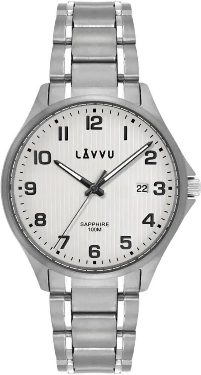 Zegarek męski z szafirowym szkłem LAVVU LWM0151. Zegarek męski na bransolecie. Zegarek męski z szafirowym szkłem. Zegarek męski z datownikiem. Męski zegarek na bransolecie na prezent..jpg
