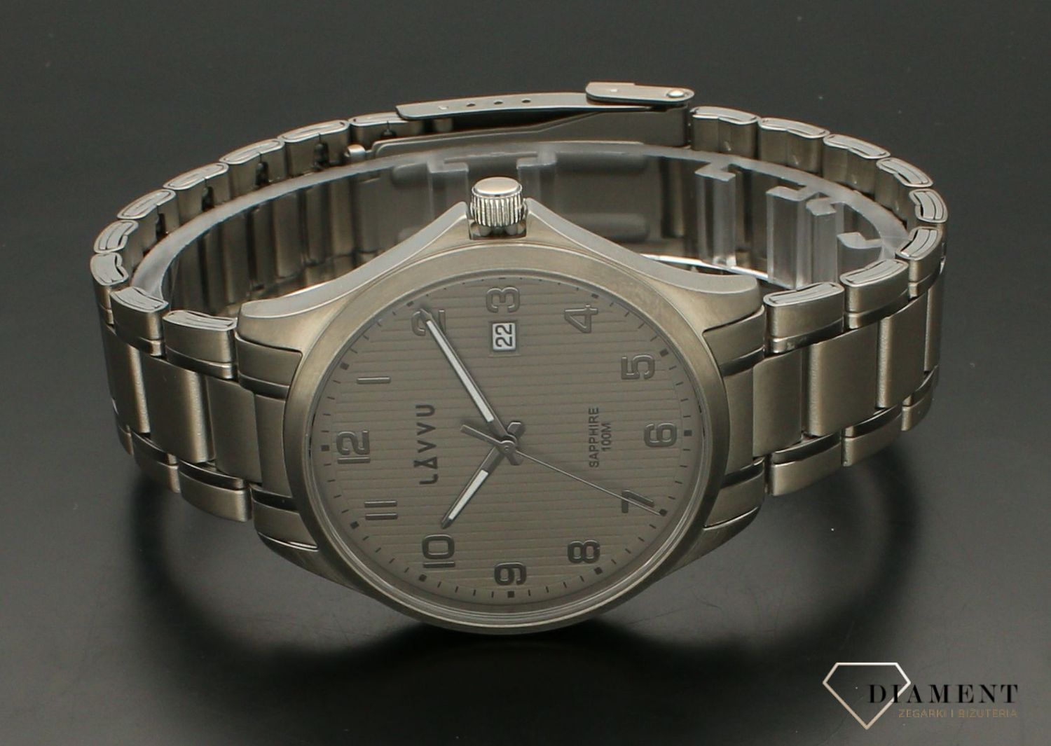 Zegarek męski z szafirowym szkłem LAVVU LWM0152. Zegarek męski Lavvu. Zegarek męski z szafirowym szkłem. Zegarek męski idealny na prezent. Zegarek męski Lavvu na bransolecie..jpg