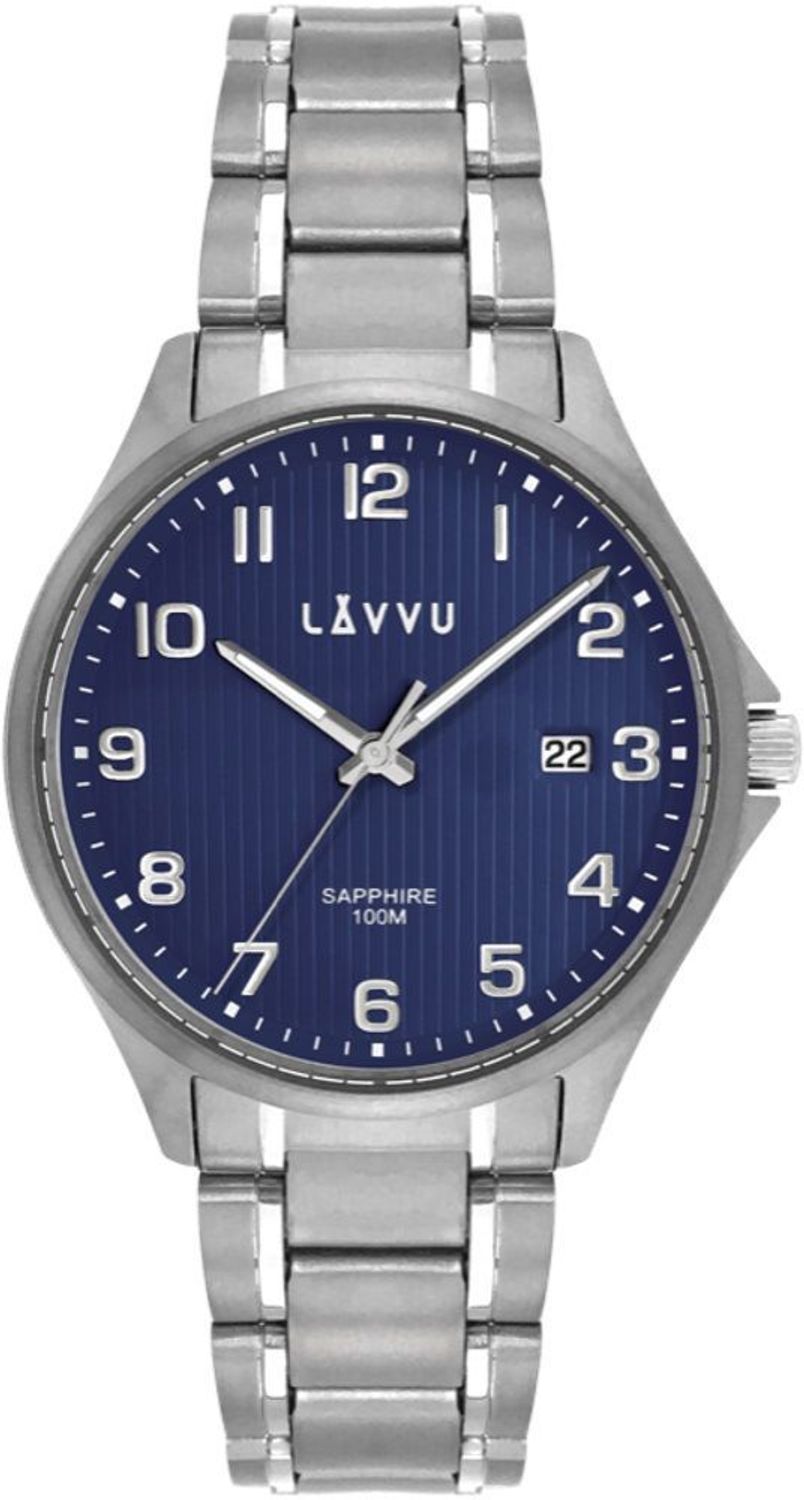 LAVVU TITANIUM LILLEHAMMER Blue – męski zegarek tytanowy ze szkłem szafirowym, wodoodporny 100M, z datownikiem. Lekki, hipoalergiczny i elegancki, idealny do codziennego i sportowego użytku.1.jpg