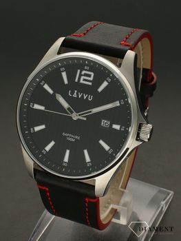 Zegarek męski ze szkłem szafirowym LAVVU Nordkapp LWM0165. Modny zegarek, który został stworzony z myślą o mężczyznach poszukujących inspiracji do codziennych stylizacji. Szafirowe szkło, skórzany pasek w kolorze czarnym z c (4).jpg