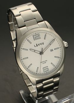Zegarek męski szafirowe szkło ​LAVVU Biała tarcza LWM0190. Zegarek męski najwyższej jakości, który jest funkcjonalny i posiada kilka unikalnych rzeczy takich jak szkło szafirowe, świecące cyfry, wodoszczelność 200 M, stalową (5).jpg