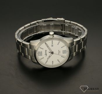 Zegarek męski szafirowe szkło ​LAVVU Biała tarcza LWM0190. Zegarek męski najwyższej jakości, który jest funkcjonalny i posiada kilka unikalnych rzeczy takich jak szkło szafirowe, świecące cyfry, wodoszczelność 200 M, stalową.jpg