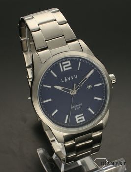 Zegarek męski szafirowe szkło ​LAVVU Niebieska tarcza LWM0191.  Minimalistyczny i modny zegarek męski najwyższej jakości, który jest funkcjonalny i posiada kilka unikalnych rzeczy takich jak szkło szafi (3).jpg