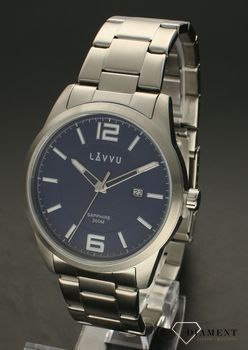 Zegarek męski szafirowe szkło ​LAVVU Niebieska tarcza LWM0191.  Minimalistyczny i modny zegarek męski najwyższej jakości, który jest funkcjonalny i posiada kilka unikalnych rzeczy takich jak szkło szafi (4).jpg