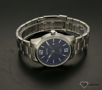 Zegarek męski szafirowe szkło ​LAVVU Niebieska tarcza LWM0191.  Minimalistyczny i modny zegarek męski najwyższej jakości, który jest funkcjonalny i posiada kilka unikalnych rzeczy takich jak szkło szafi (5).jpg