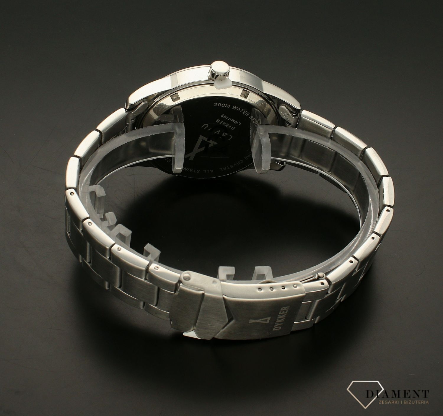 Zegarek męski szafirowe szkło ​LAVVU Czarna tarcza LWM0192.jpg