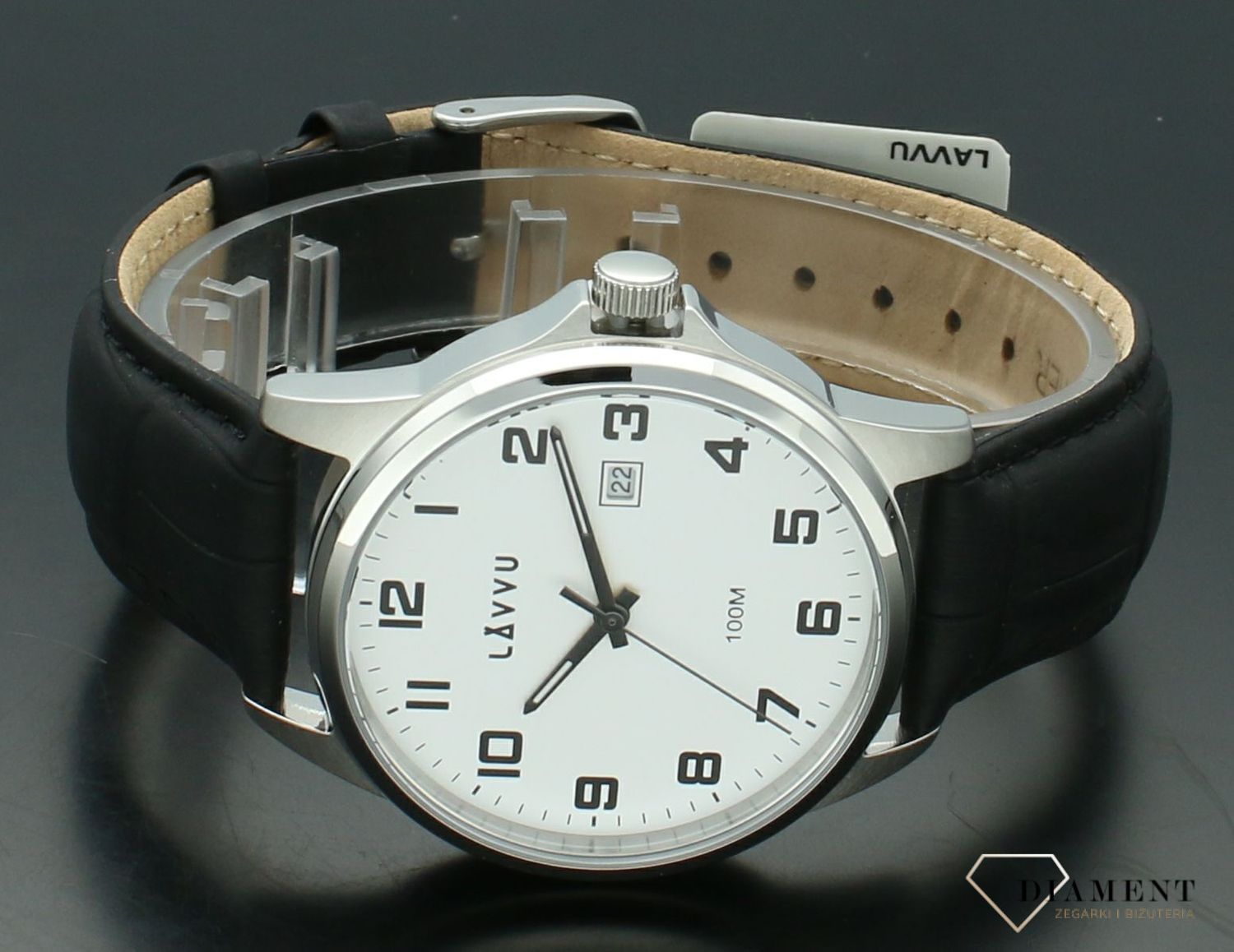 Zegarek męski na pasku LAVVU ÖREBRO LWM0240. Modny zegarek dla dziadka. zegarek dla emeryta. Klasyczny zegarek z wyraźnymi cyframi. Minimalistyczny i modny zegarek męski najwyższej jakości, posiada wodoszczelność 100 M,.png