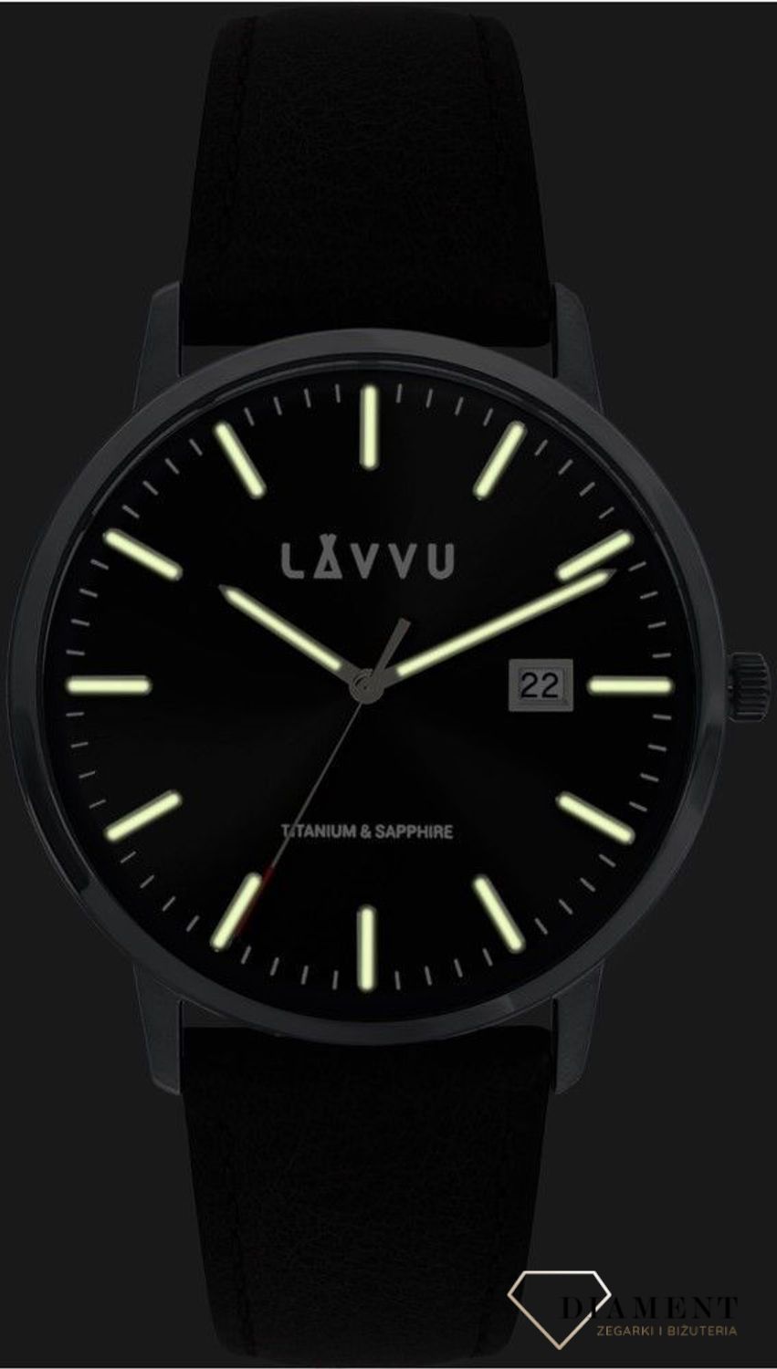 Zegarek Lavvu czarny męski z szafirowym szkłem Copenhagen Titanium Black LWM0263 Zegarek męski ze szkłem szafirowym LAVVU Copenhagen Titanium Black Modny LWM0263. Modny zegarek, który został stworzony z myślą o mężczyznach pos.jpg