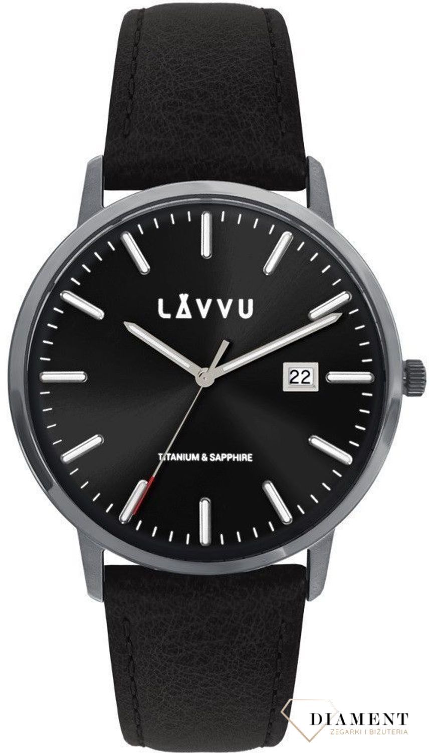 Zegarek Lavvu czarny męski z szafirowym szkłem Copenhagen Titanium Black LWM0263 Zegarek męski ze szkłem szafirowym LAVVU Copenhagen Titanium Black Modny LWM0263. Modny zegarek, który został stworzony z myślą o mężczyznach pos.jpg