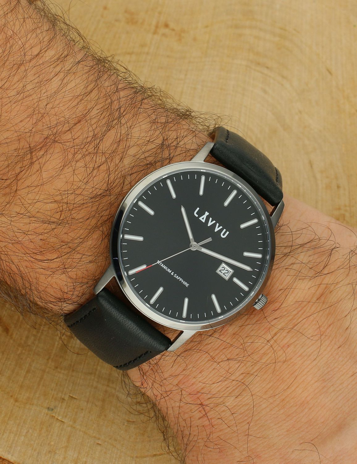 Zegarek Lavvu czarny męski z szafirowym szkłem Copenhagen Titanium Black LWM0263 Zegarek męski ze szkłem szafirowym LAVVU Copenhagen Titanium Black Modny LWM0263. Modny zegarek, który został stworzony z myślą o mężczyznach pos.jpg